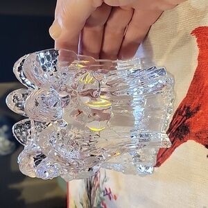 Vintage Crystal Angel Choir Candle Holder/ w battery tealight;EUC